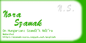 nora szamak business card